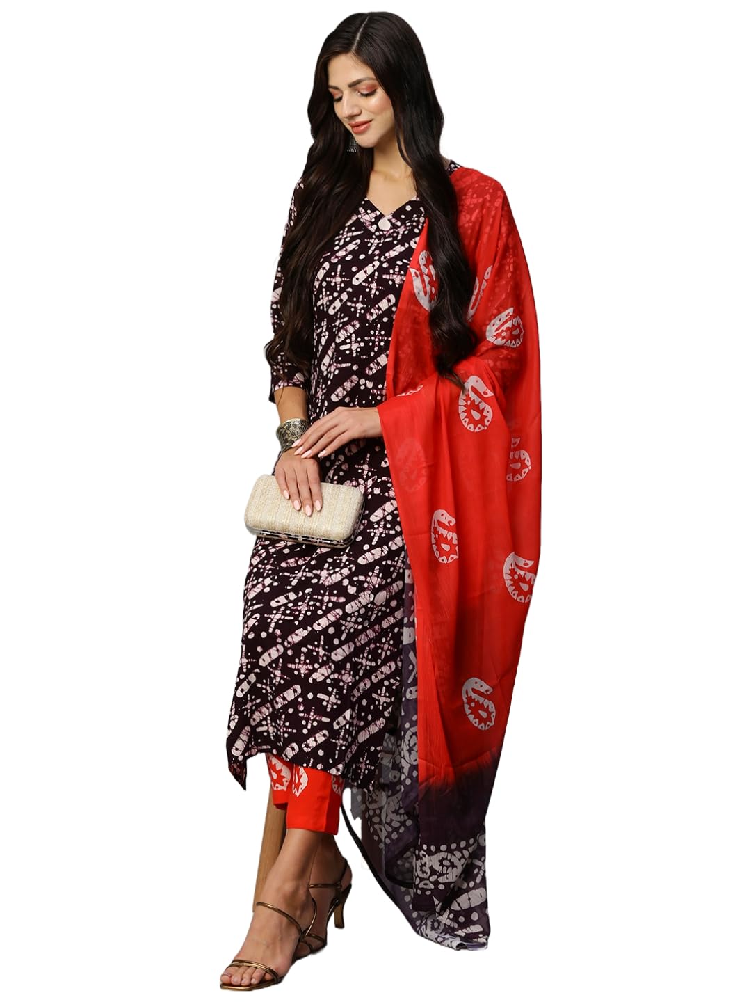 ANNI DESIGNER Women s Kurta with Trousers, Light Brown::Blue, XL