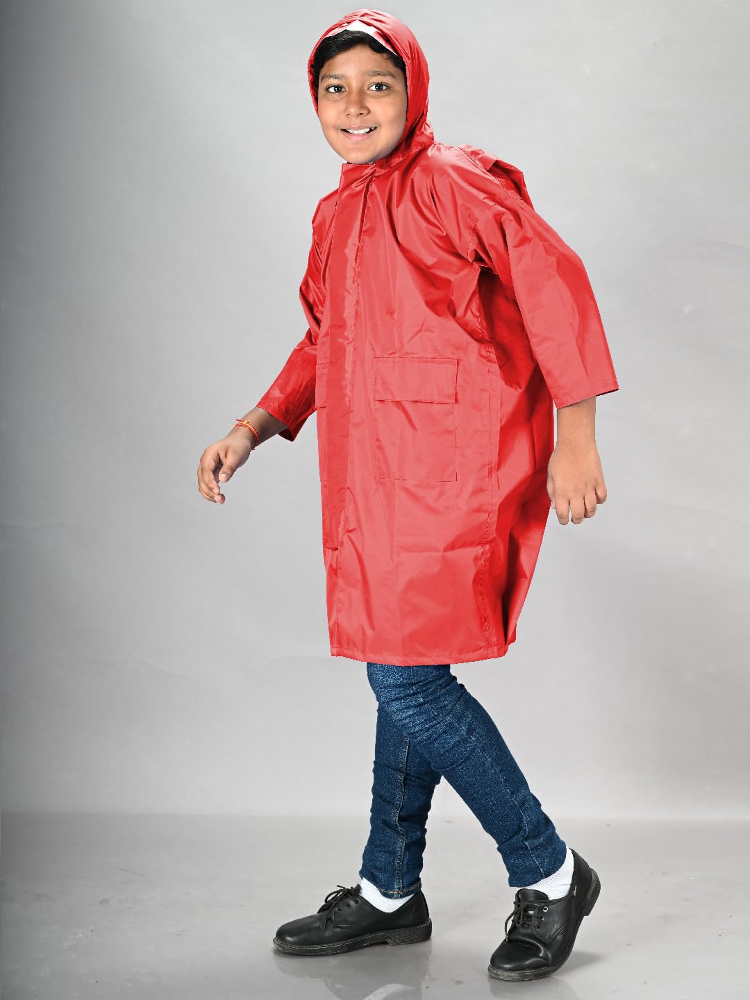 Lux Venus Boys Raincoat With School Bag Cover Red