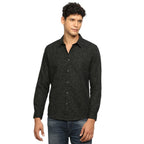 Pepe Jeans Men Cotton Blend Regular Fit Printed Shirts Black, Small