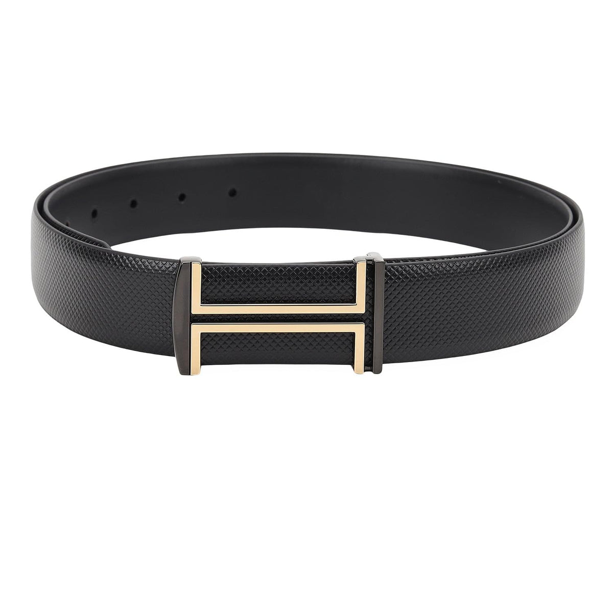 Da Milano Press Pin Leather Belt For Men | Formal Wear  Black (Size 100 Cm) 42