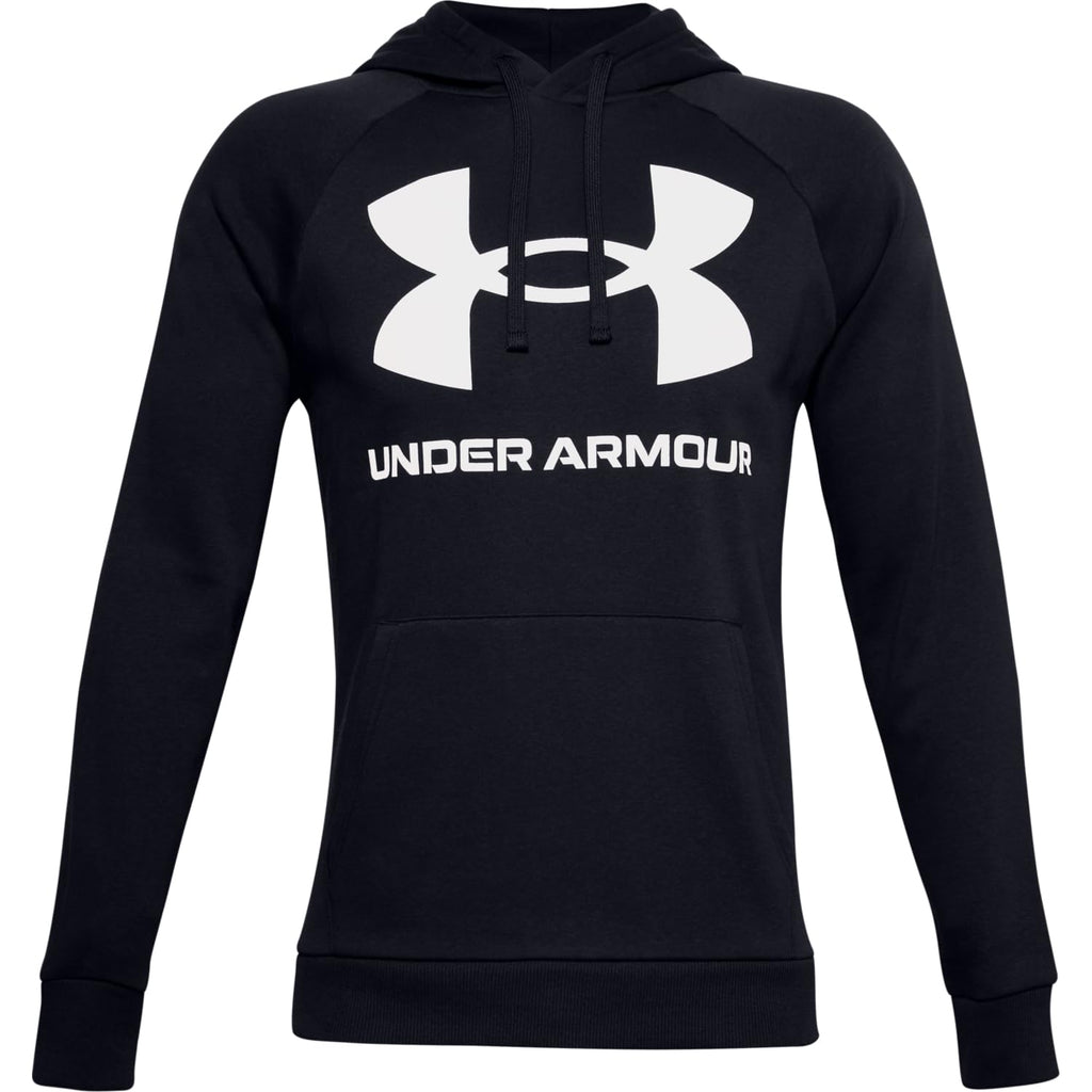 Under Armour Mens Rival Fleece Big Logo Hoodie , Black (001)/Onyx White , 4X-Large