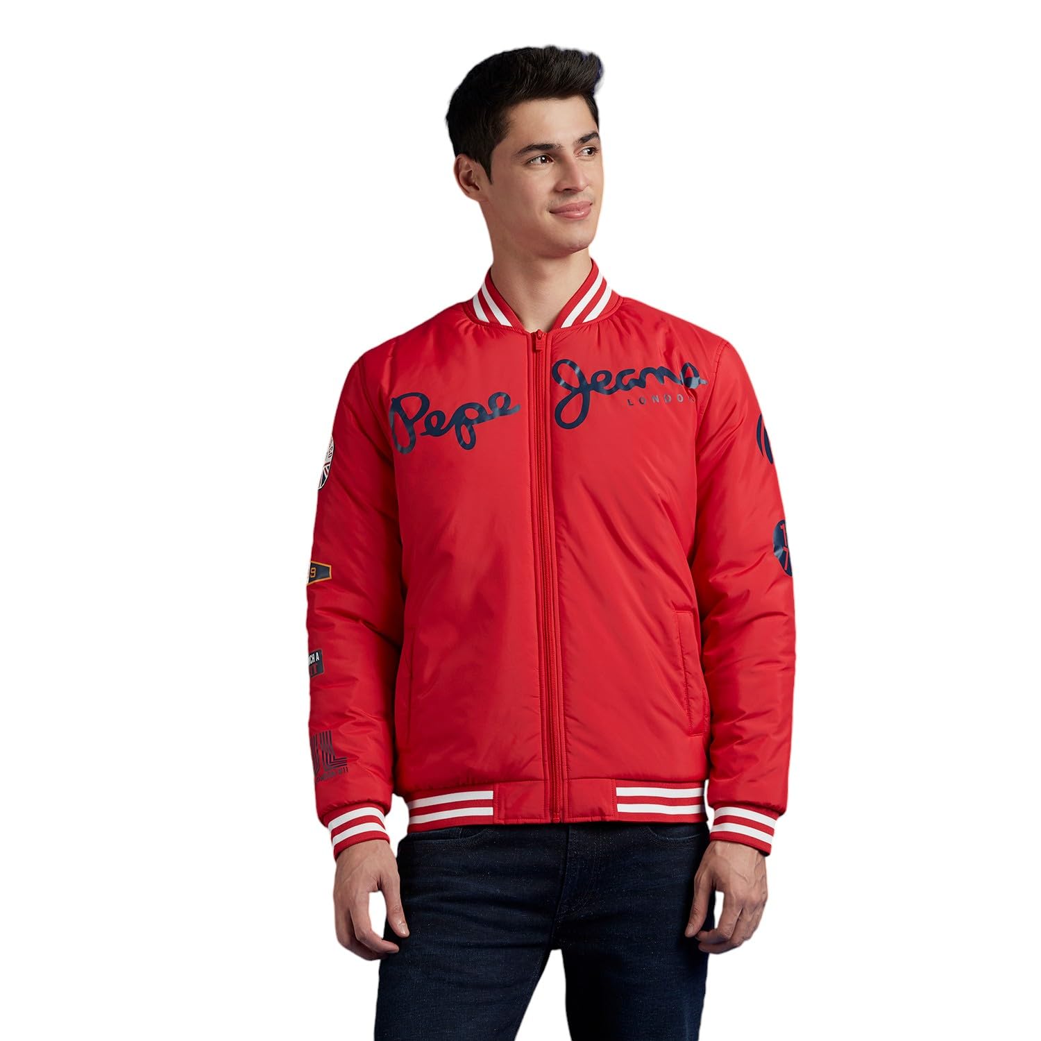 Red Full Sleeve Varsity Jacket