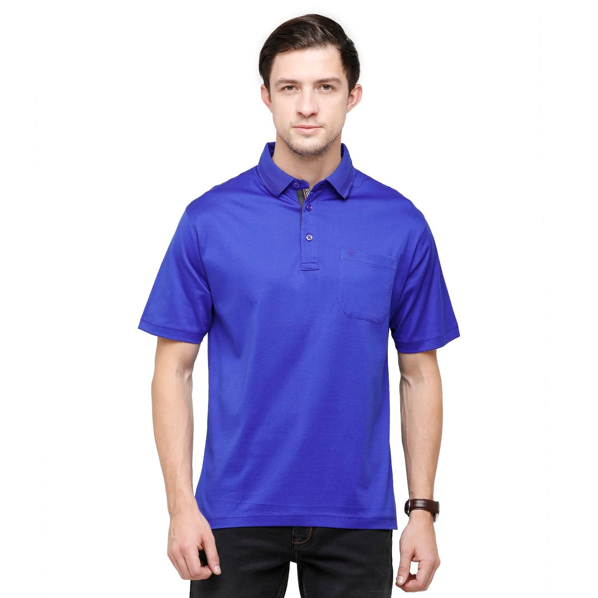 Classic Polo Mens Solid Polo Neck Half Sleeve Regular Fit 100% Cotton Royal Blue Core TShirt (SEDOSSnorkel Blue AF P_XXL) 2