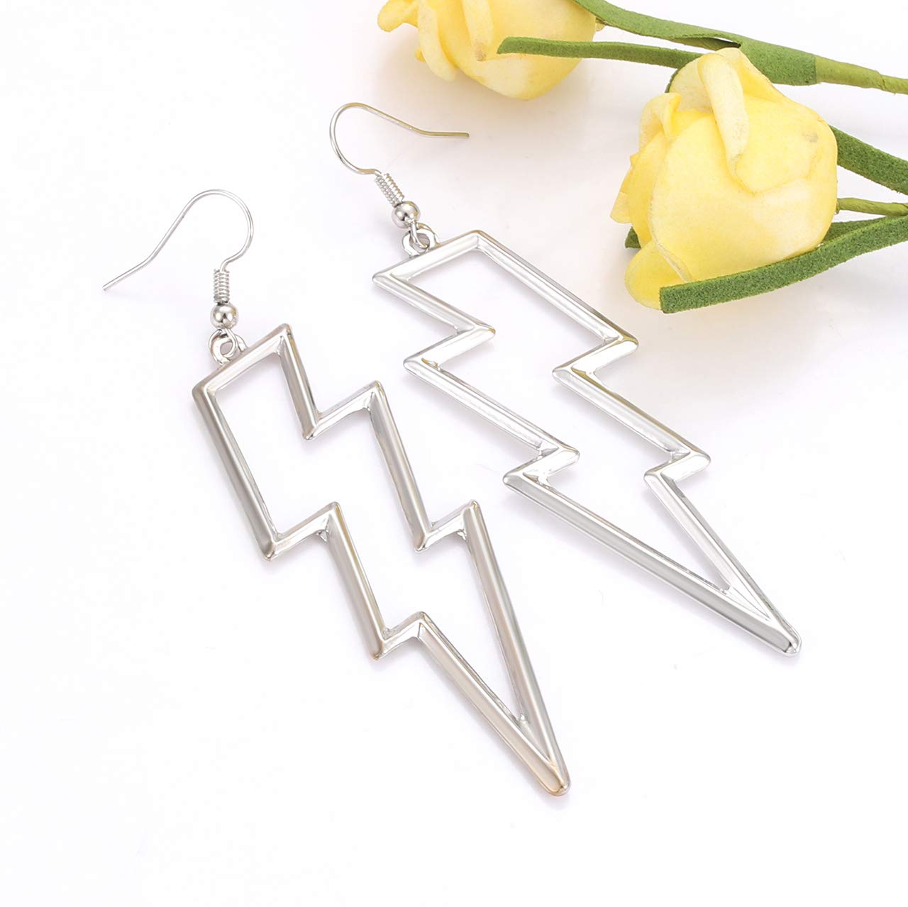 Lightning Bolt Drop Dangle Earrings For Women Statement Flash Thunder Hook Earrings Punk Fashion Halloween Outfits Party Jewelry