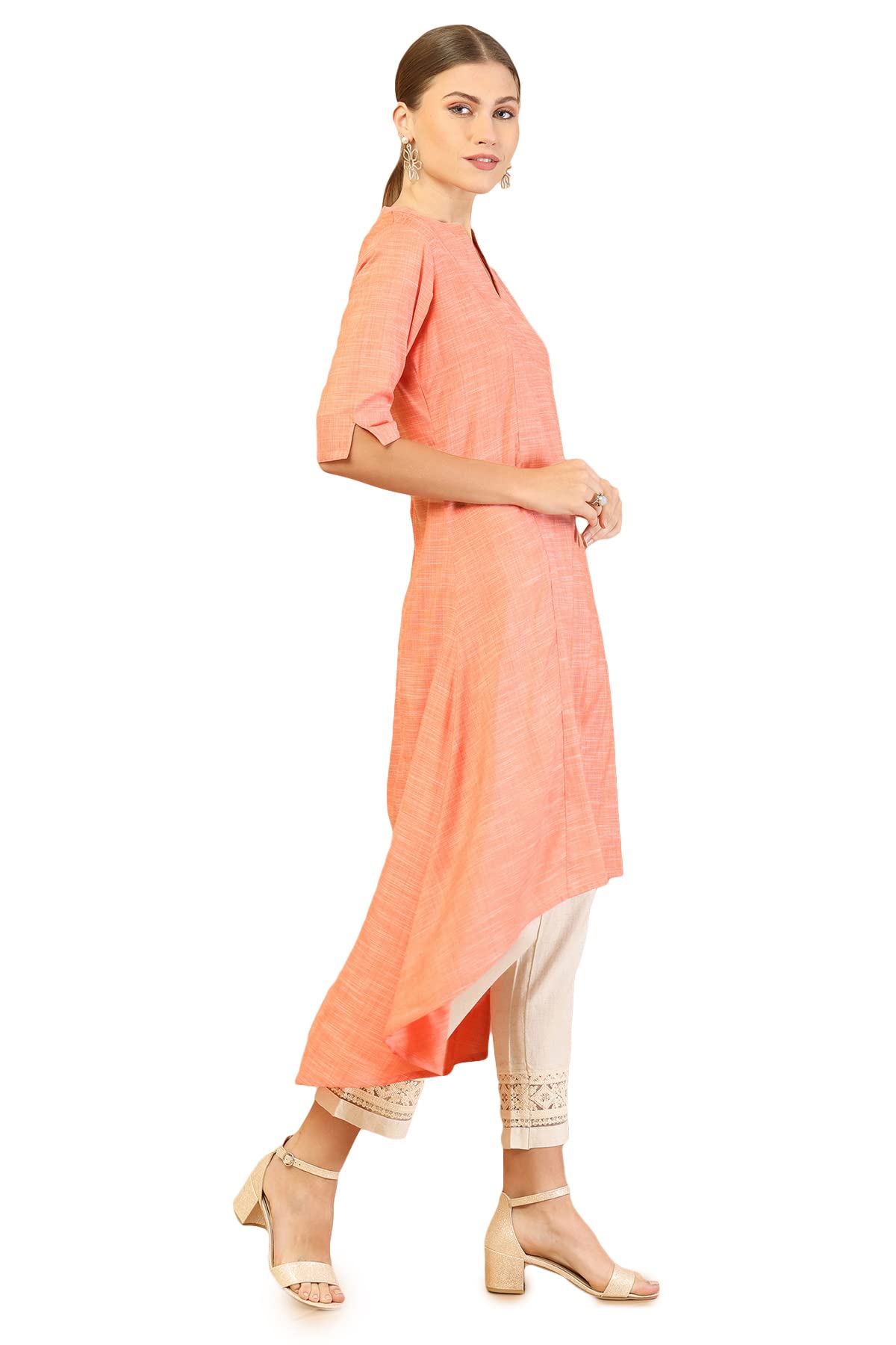 Soch Women Rayon Regular Fit Regular High-Low Kurta