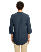 Ladies Perfect Fit34-Sleeve crepe Tunic - BLAcK - XS(D0102H7NA68)