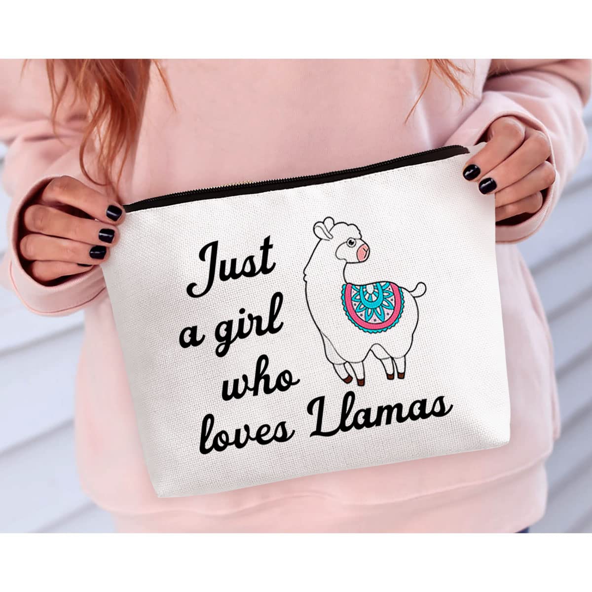 BiuNiuring Llama Gifts for Women, Llama Costmeic Bag Travel Gifts, Llama Gifts for Llama Lovers, Llama Makeup Bag, Who Loves Lla