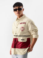 The Souled Store Iron Man: Logo Men Utility Shirts Fashionable Trendy Graphic Prints Pop Culture Merchandise White