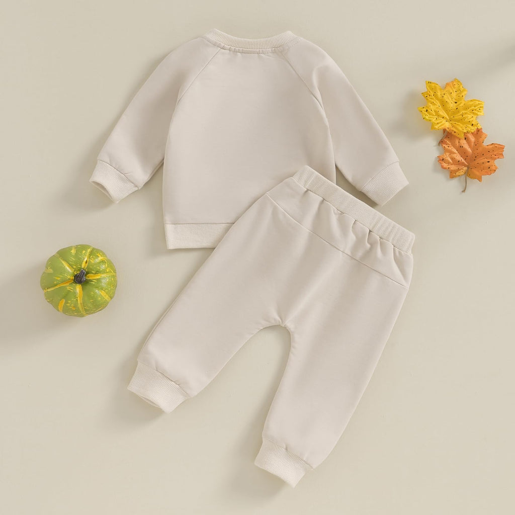 LIOMENGZI Baby Boy Halloween Pants Outfits Long Shirts Pumpkin Sweatshirt Pants Infant Boys Fall Halloween Clothes Set (light ka