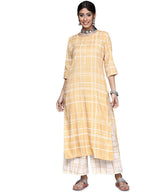 Libas WomenS Rayon Blend Printed Straight Kurtas (23298O_Yellow