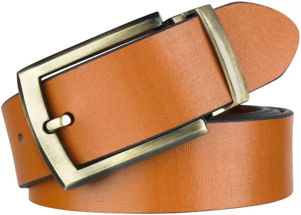 Men Tan Genuine Leather Belt ()_1212 36