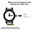 Bandini Extra Long (XL) 26mm Mens Italian Leather Watch Band Strap - Black - Mat Finish - White Stitching