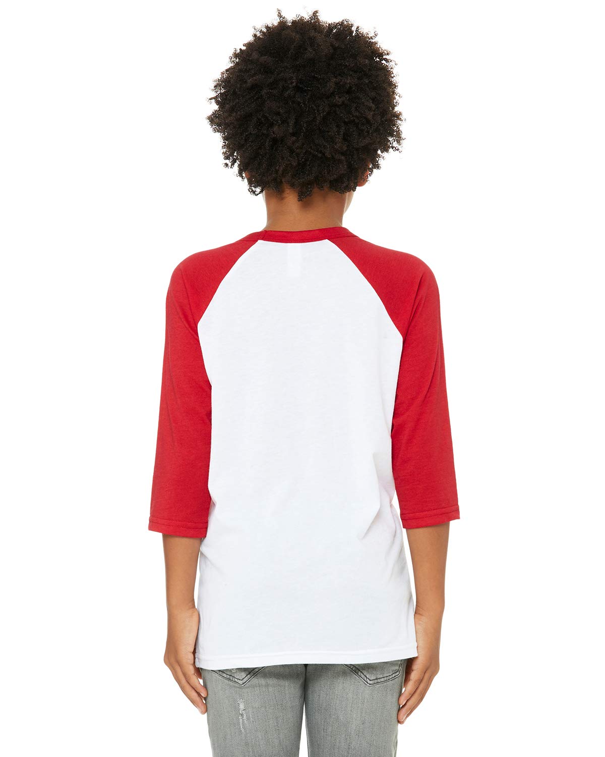 Youth 34-Sleeve Baseball T-Shirt - WHITE BLAcK - M(D0102H7KXMP)