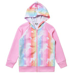 Unicorn Jacket Girls Zip Up Hoodie Sweatshirt Halloween Costume Pink Size 8 9