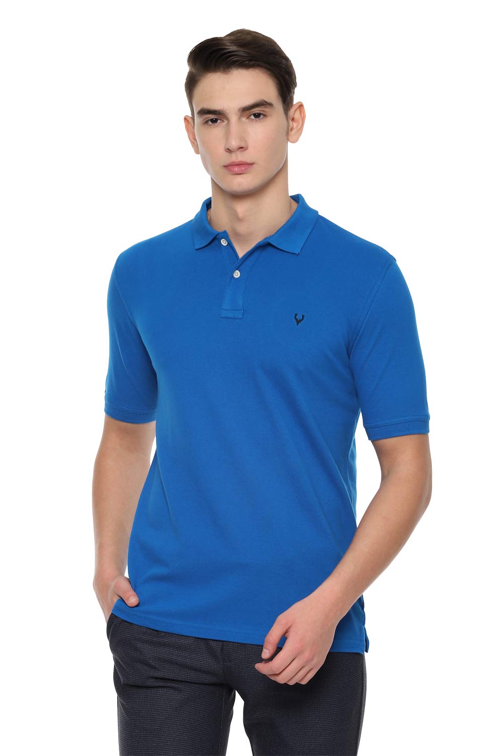Allen Solly Men Regular Fit Printed Solid Polo Neck Polo Shirt