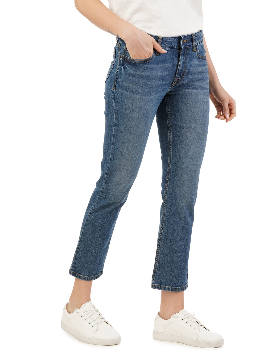 INKD Womens Stretchable Straight Fit Jeans