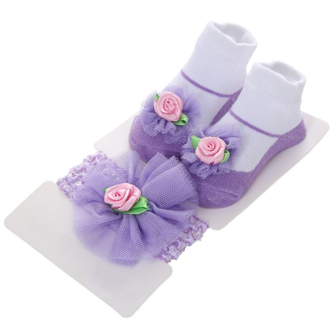 Syga Baby Girls Cotton Baby Peach Flower Hairband & Shoes Set Soft, Ankle Length Socks Comfortable Fit For Ages 06 MonthOldS  0-12