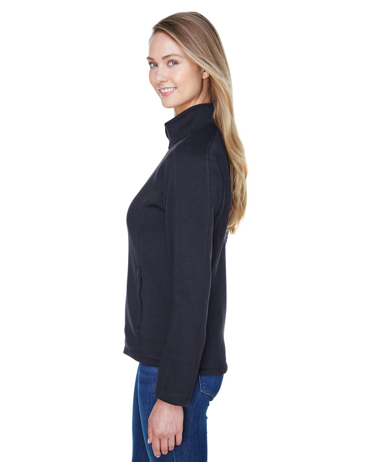 Ladies Bristol Full-Zip Sweater Fleece Jacket - gREY HEATHER - XS(D0102H7636T)