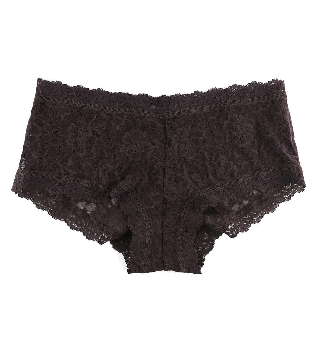 hanky panky Signature Lace Boyshort (4812P),Large,Chocolat Noir
