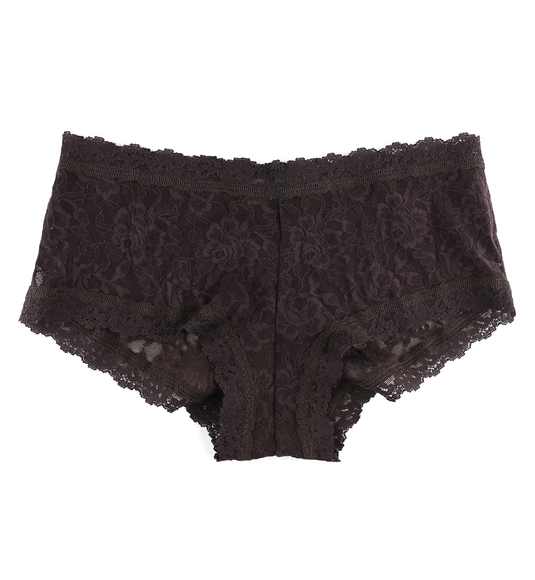 hanky panky Signature Lace Boyshort (4812P),Large,Chocolat Noir