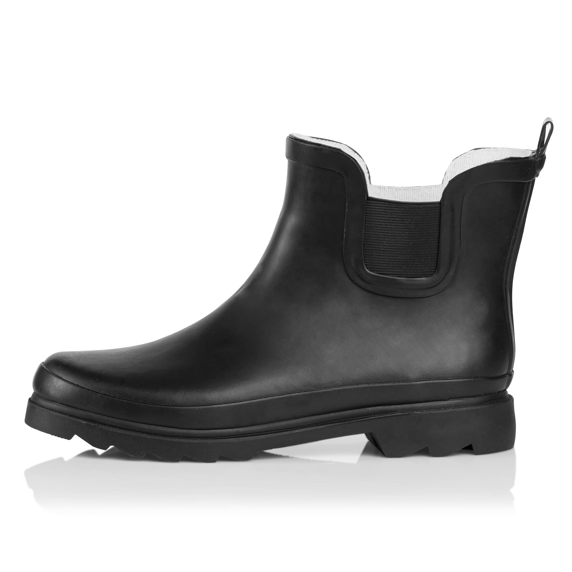 NORTY - Womens Ankle Rain Boots - Ladies Waterproof Winter Spring garden Boot Matte Black Size 9