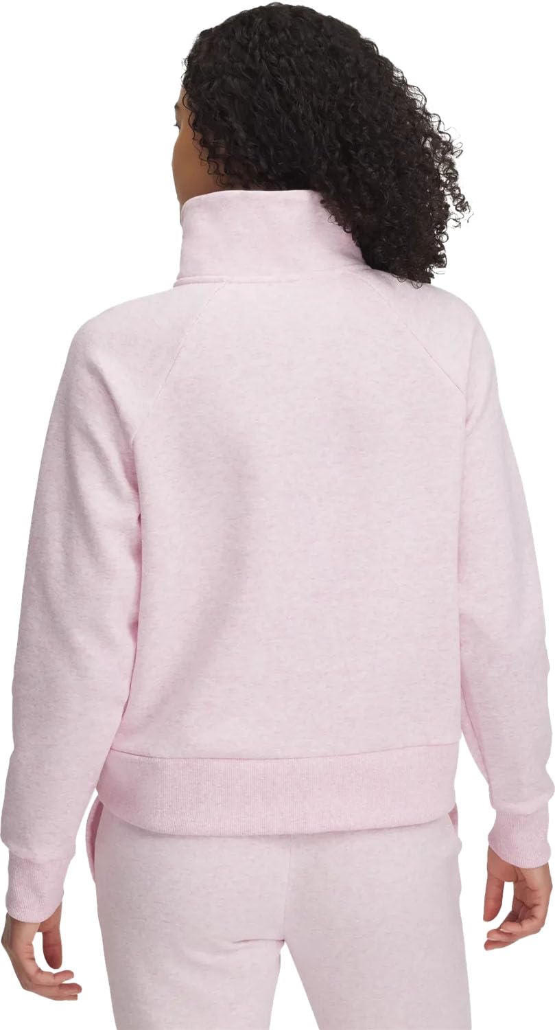 Under Armour Womens Rival Fleece Half Zip, (647) Prime Pink / / White, Large