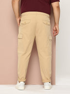 Thomas Scott Mens | Plus Size | Regular Fit | 100% Cotton | 6 Pockets | Breathable Fabric | Solid Color | Cargo Trouser | Casua