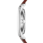 Skagen Men's Holst Multifunction Silver Stainless Steel and Brown Leather Band Watch (Model: SKW6086)