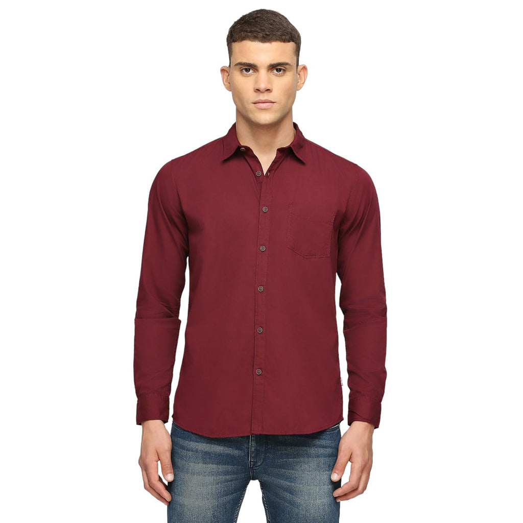 Pepe Jeans MenS Regular Fit Solid Shirts