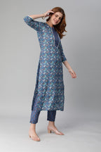 Gosriki Women'S Cotton Blend Kurta And Pant