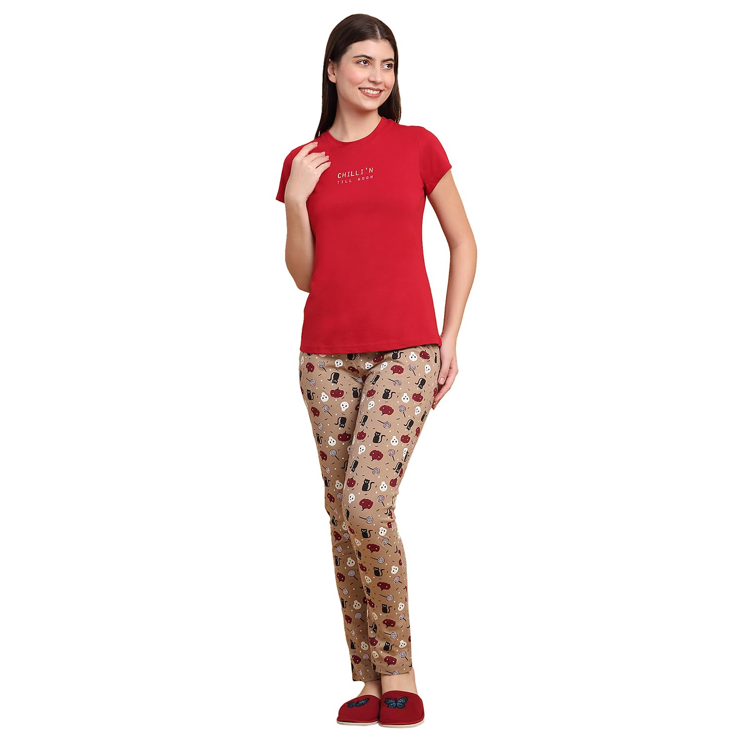 Sweet Dreams Women Solid Pyjama Set