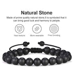 Dad Christmas Gifts Mens,Women Bracelet, Natural Black Lava Rock Stone Anxiety, Adjustable Aromatherapy Essential Oil Diffuser H