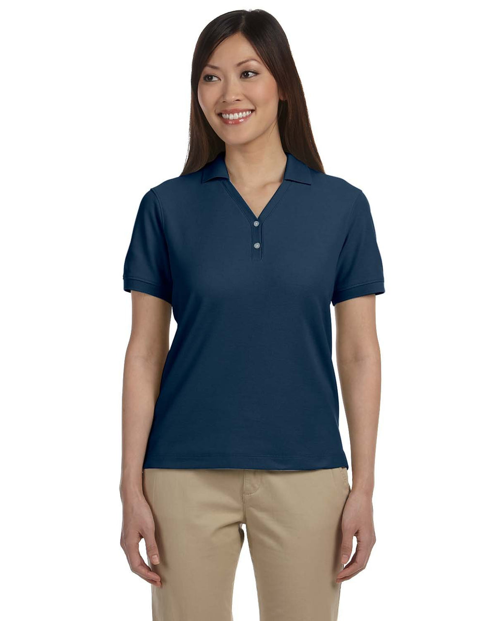 Ladies Pima Piqu Y-collar Polo - WHITE - XS(D0102H7Y7J6)