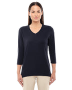 Ladies Perfect FitBracelet-Length V-Neck Top - WHITE - XS(D0102H76K56)