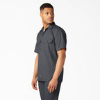 Unisex Short-Sleeve Work Shirt - BLAcK - S(D0102H7MF22)
