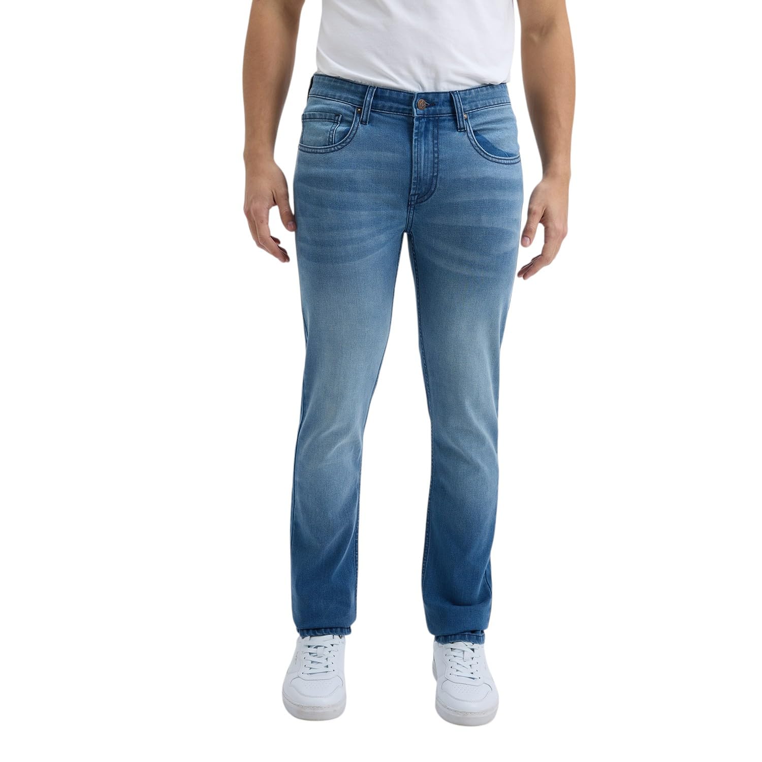 Pepe Jeans Men Mid Rise Slim Jeans (Pm208931Q053_Light Used, Blue, 32