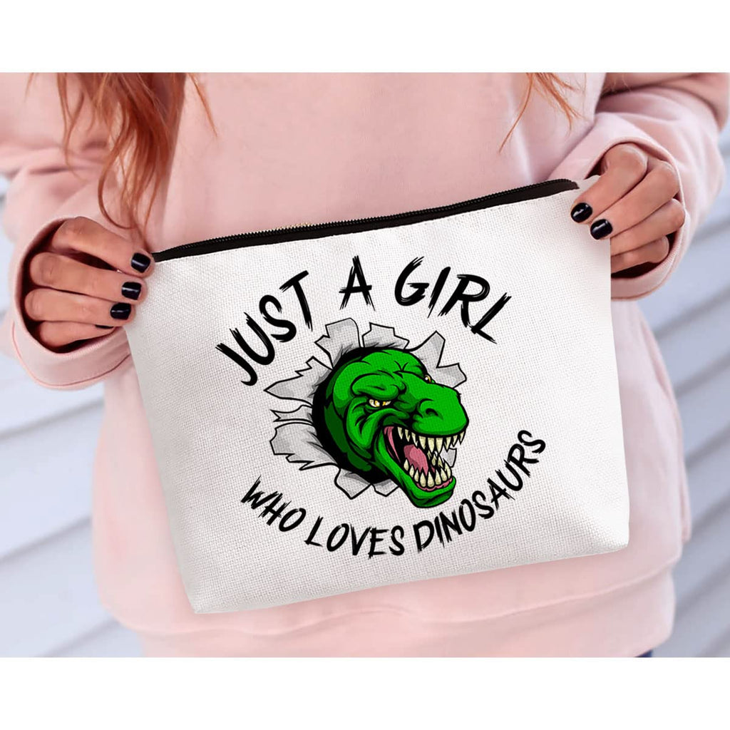 BiuNiuring Dinosaur Gift for Women, Dinosaur Gifts for Dinosaur Lovers, Dinosaur Makeup Bag, Who Loves Dinosaurs Cosmetic Bag