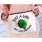 BiuNiuring Dinosaur Gift for Women, Dinosaur Gifts for Dinosaur Lovers, Dinosaur Makeup Bag, Who Loves Dinosaurs Cosmetic Bag