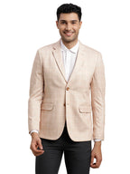 Turtle Men Knitted Checkered Beige Blazer