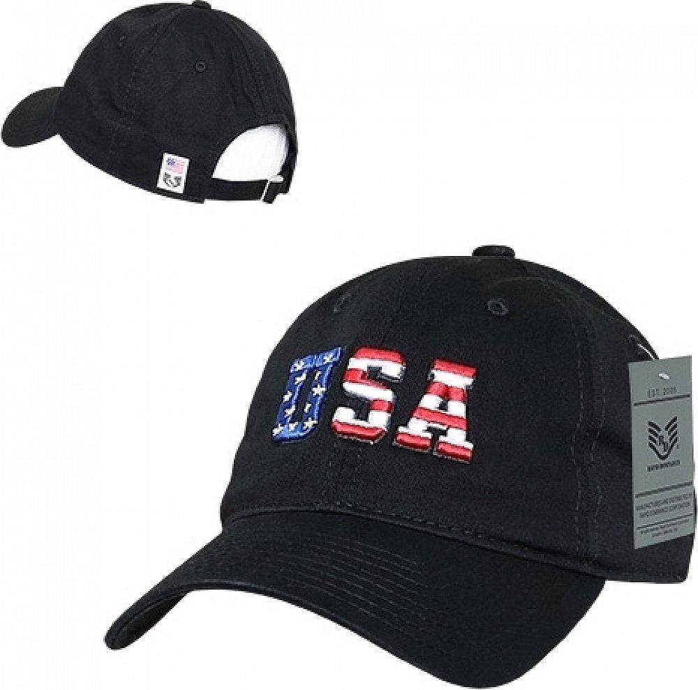 Relaxed Graphic Cap, US Flag Letters,Black