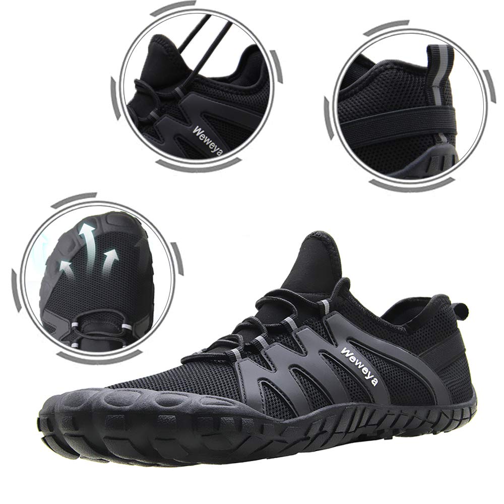 Weweya Minimalist Shoes Men Five Fingers Cross Training Barefoot Running Shoes Indoor Biking Gym Workout Cycling Spin Exercise S