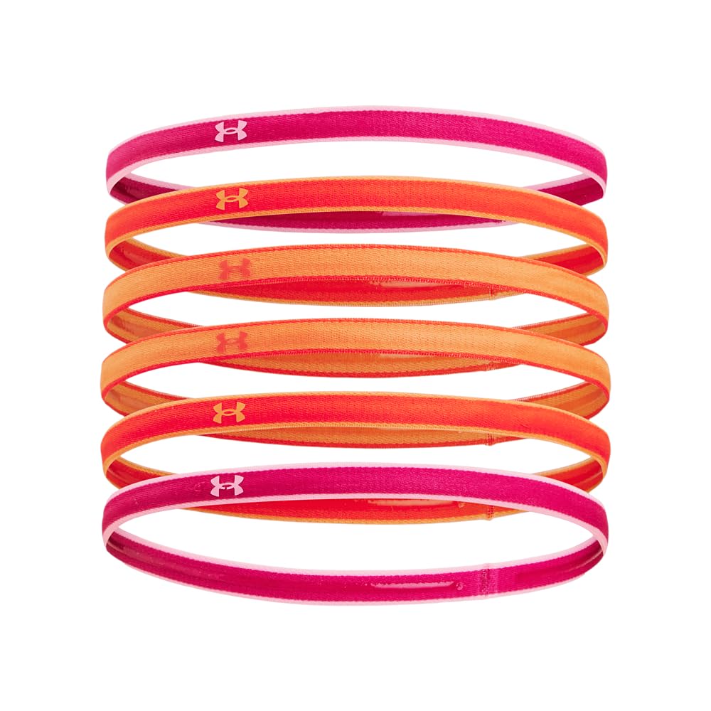 Under Armour Womens Mini Headbands 6Pack , (686) Astro Pink / Team Orange / Pink , One Size Fits All 16