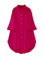 Sheetal Associates Polyester Solid Button Front Shirt Dress For Women || Roll Tab Sleeve & Collared Neck Flared Dress || Office 