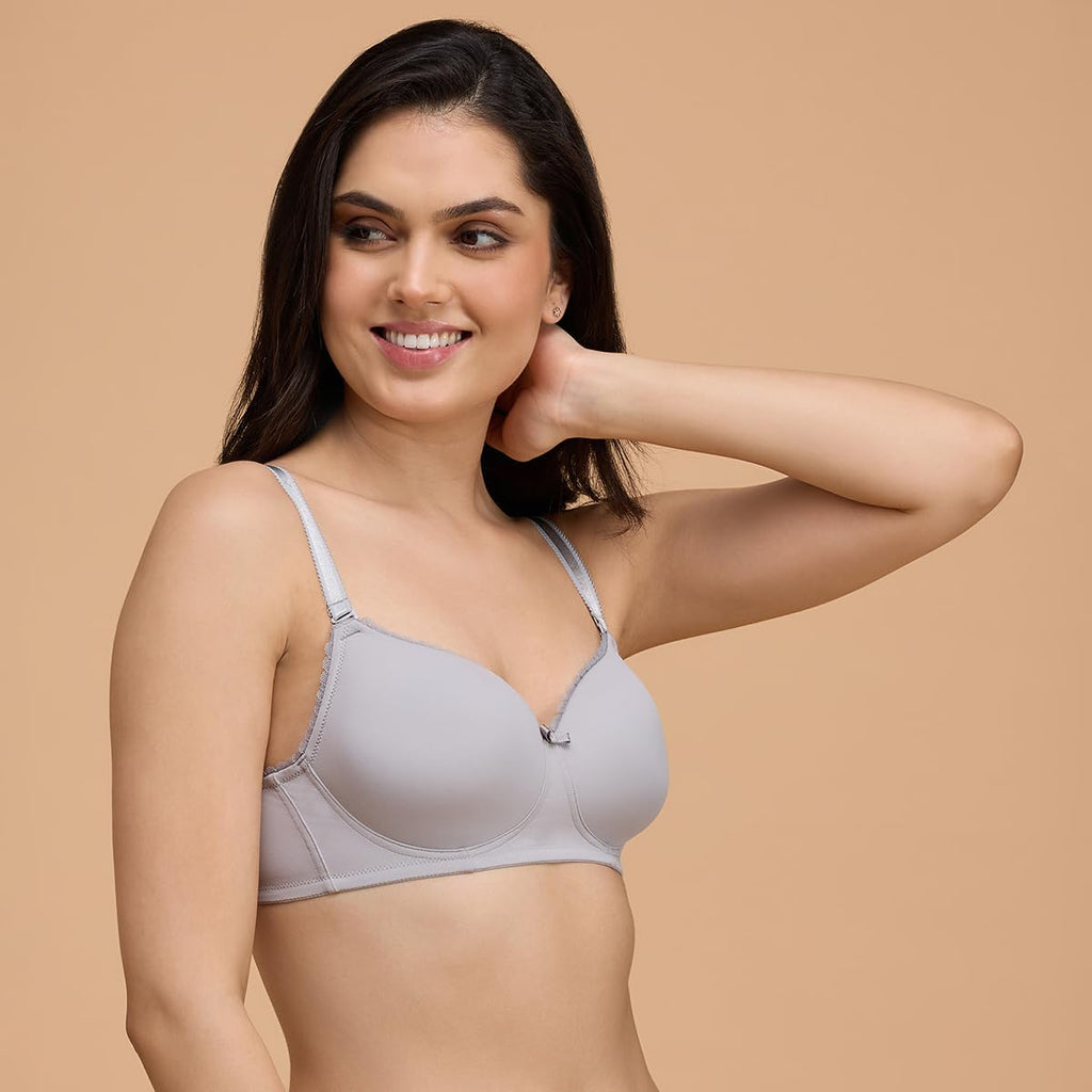 Nykd Butter-Soft Brushed Polyamide Wireless T-Shirt Bra With Breathable Padded Cups And Detachable Straps | Sweetheart Neckline