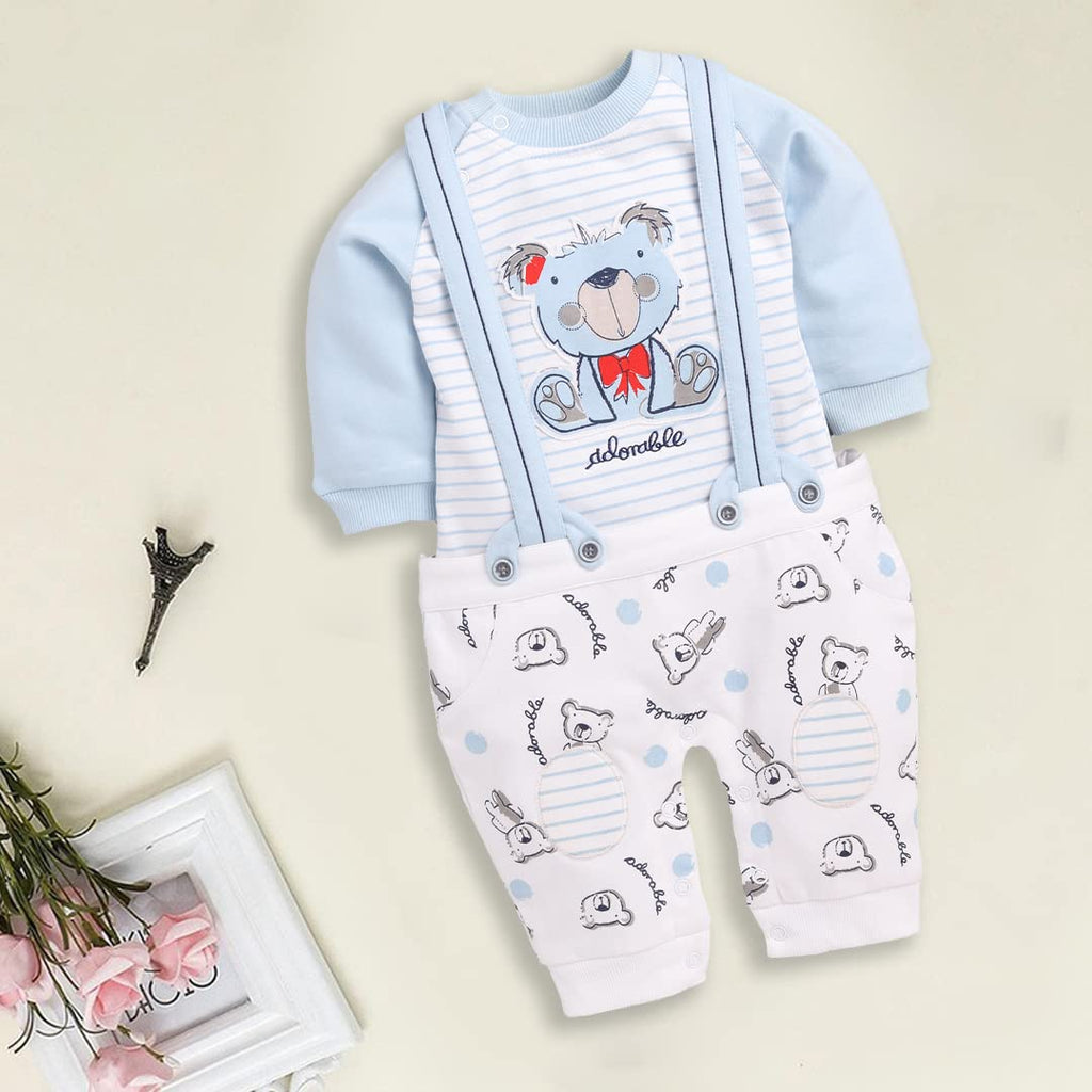 BABY GO 3-6M/6-12M/12-18M/18-24M Full Sleeves 100% Soft Cotton Dungaree for Baby Boys
