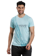 Turtle Men Polyster Cotton Sim Fit Printed Crew Neck Tshirt Sea Green