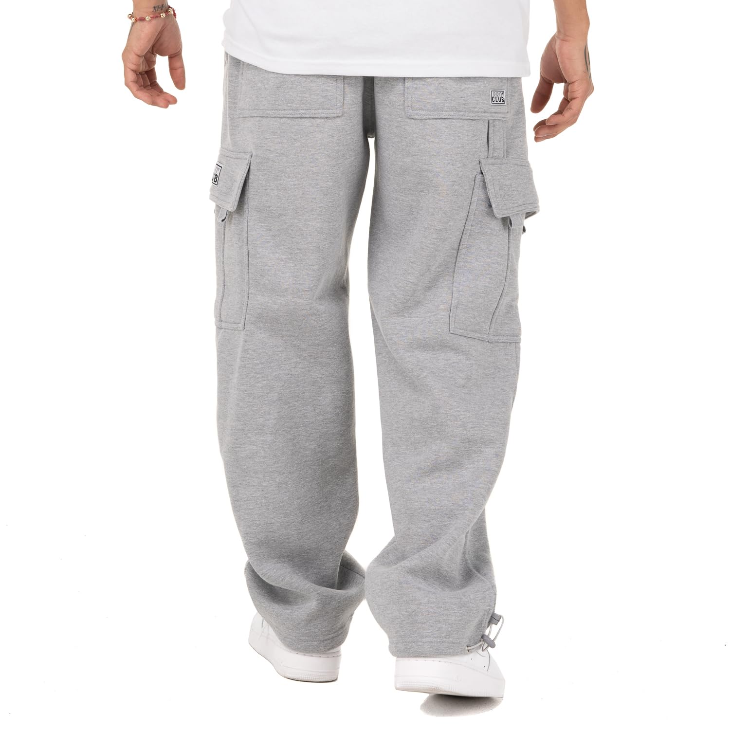 Pro Club Men's Heavyweight Fleece Cargo Pants, Heather Gray, Medium
