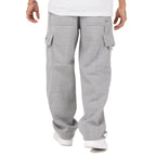 Pro Club Men's Heavyweight Fleece Cargo Pants, Heather Gray, Small