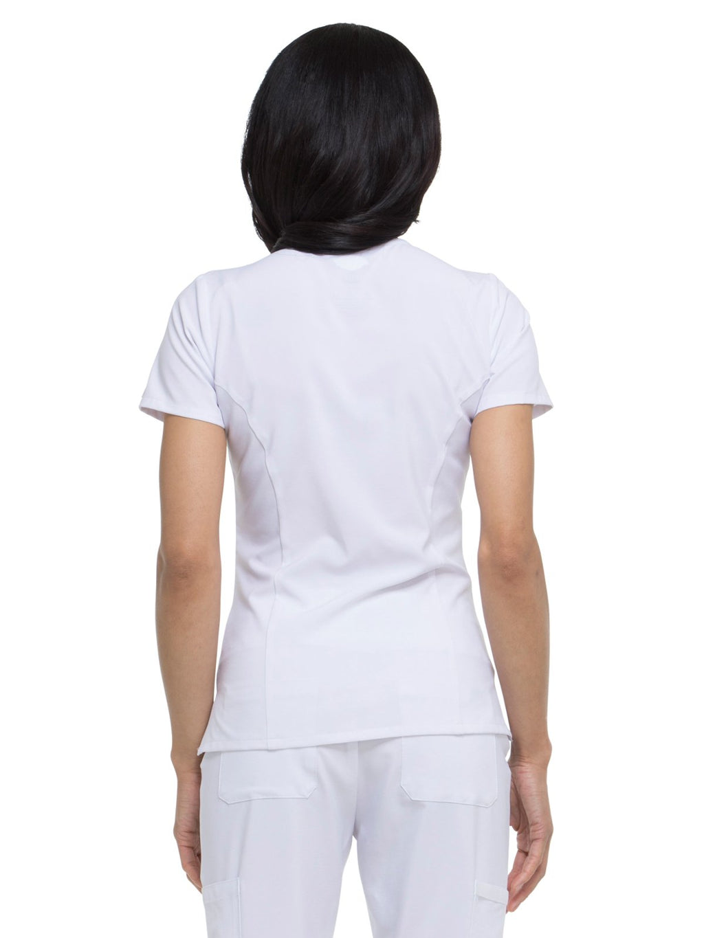 Dickies EDS Essentials Scrubs, V-Neck Womens Tops with Four-Way Stretch and Moisture Wicking Plus Size DK615, 3XL, White