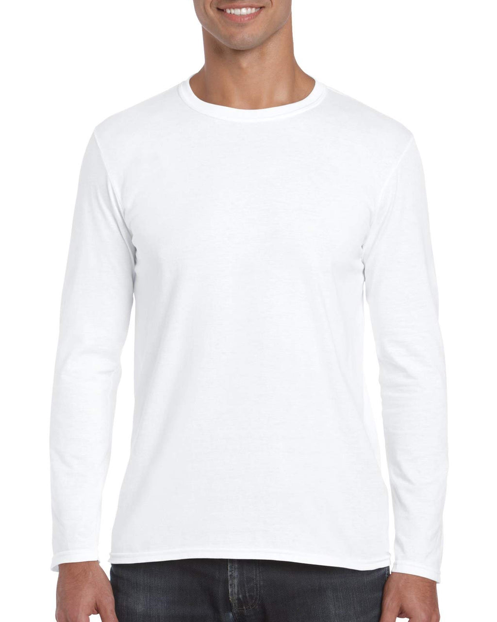 Gildan Men's Softstyle Long Sleeve Fashion T-Shirt, White, X-Large